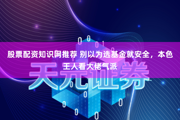 股票配资知识网推荐 别以为选基金就安全，本色王人看大佬气派